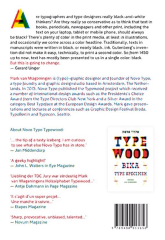 Achterkant van Novo typo color book