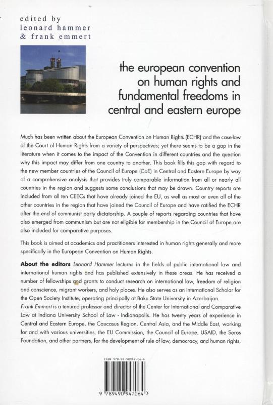 Achterkant van The European convention of human rights and fundamental freedoms in central and eastern Europe