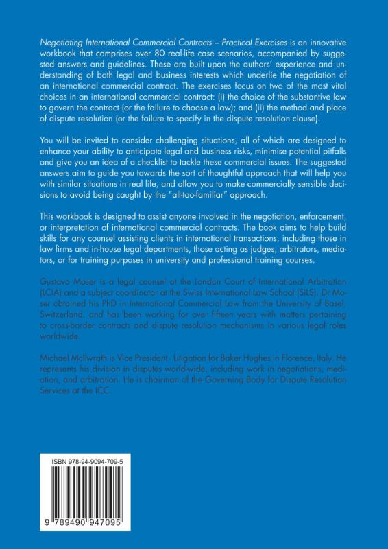 Achterkant van Negotiating International Commercial Contracts: Practical Exercises