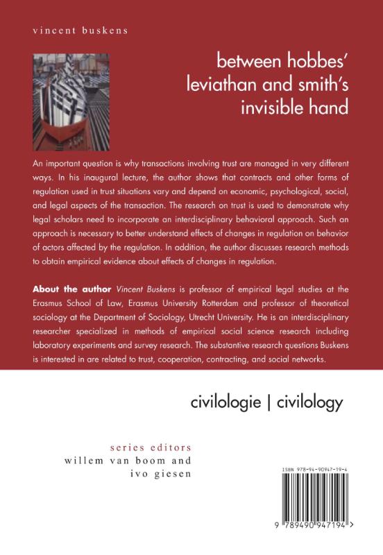 Achterkant van Between Hobbes Leviathan and Smith's invisible hand