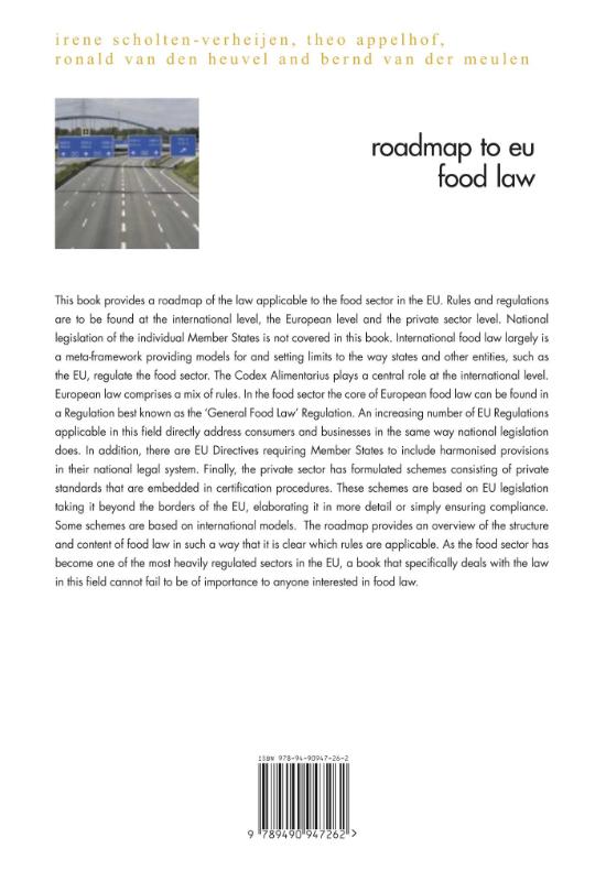Achterkant van Roadmap to EU food law