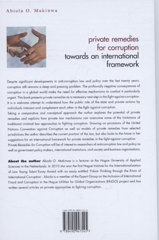 Achterkant van Private remedies for corruption