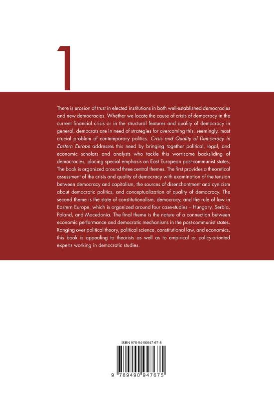 Achterkant van Crisis and quality of democracy in Eastern Europe