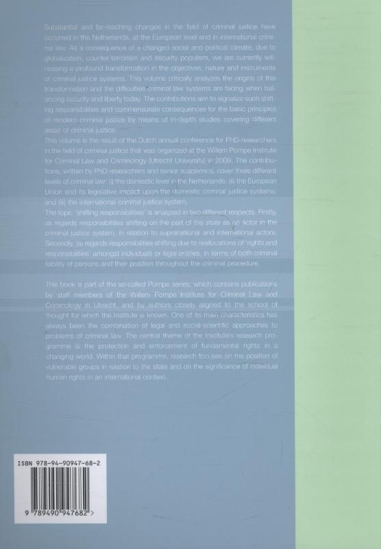 Achterkant van Shifting responsibilities in criminal justice