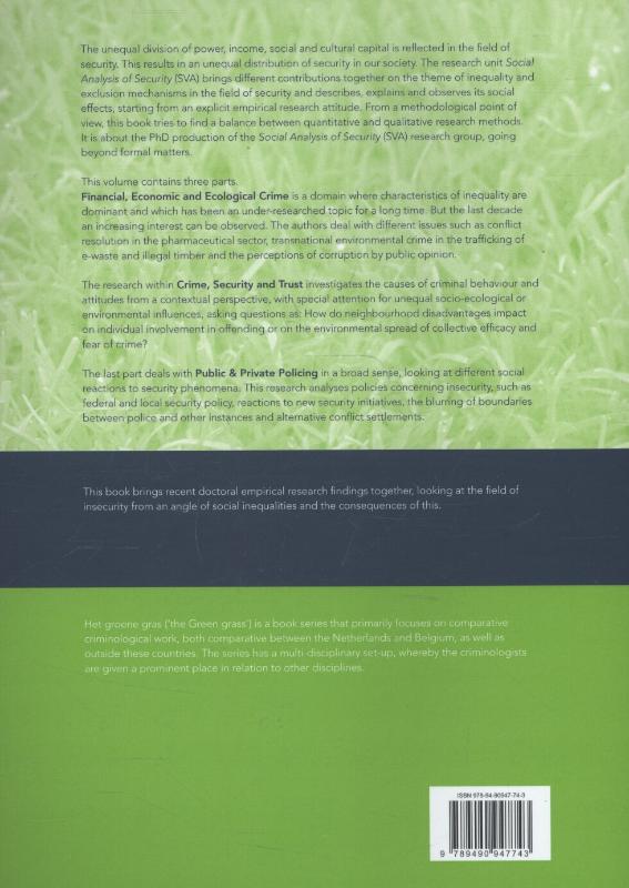 Achterkant van Social analysis of security