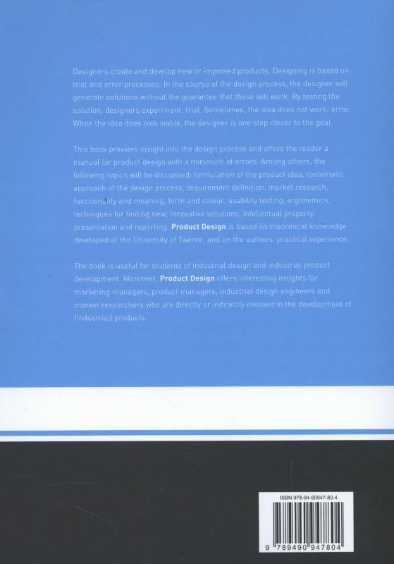 Achterkant van Product design