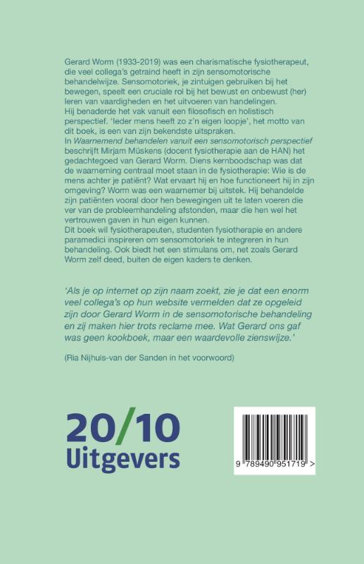 Achterkant van Waarnemend behandelen vanuit een sensomotorisch perspectief
