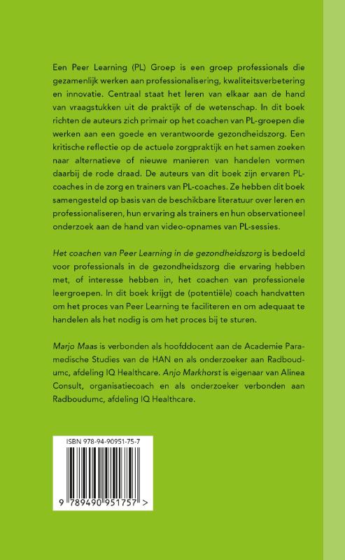 Achterkant van Het coachen van Peer Learning in de gezondheidszorg