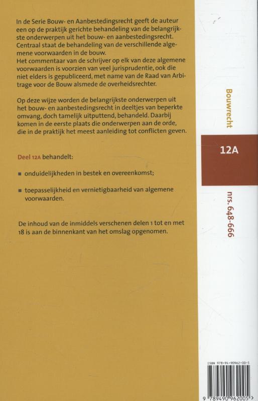 Achterkant van Onduidelijkheden in bestek en overeenkomst; Toepasselijkheid en vernietigbaarheid van algemene voorwaarden