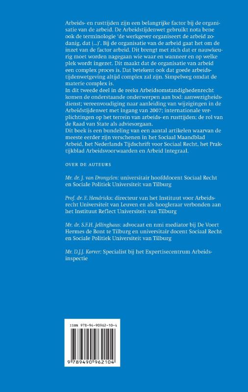 Achterkant van Arbeidstijden gebundeld