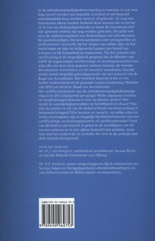 Achterkant van Certificering op het terrein van de arbeidsomstandigheden