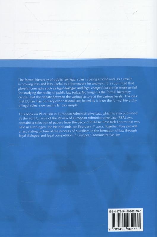 Achterkant van Pluralism in European administrative law
