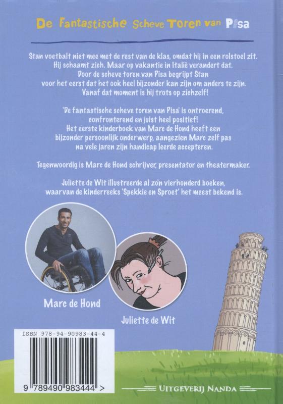 Achterkant van De fantastische scheve toren van Pisa