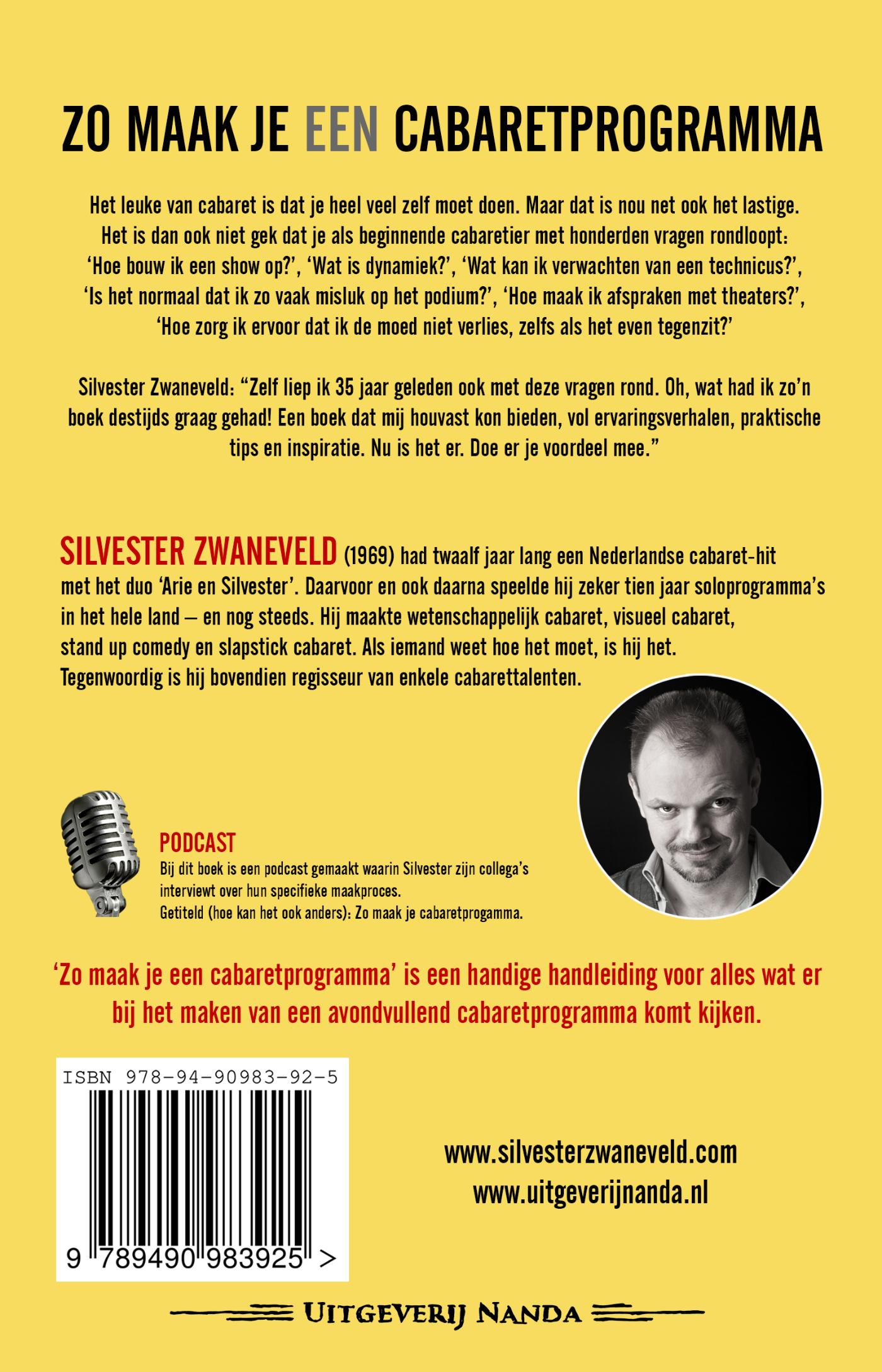 Achterkant van Zo maak je een cabaretprogramma