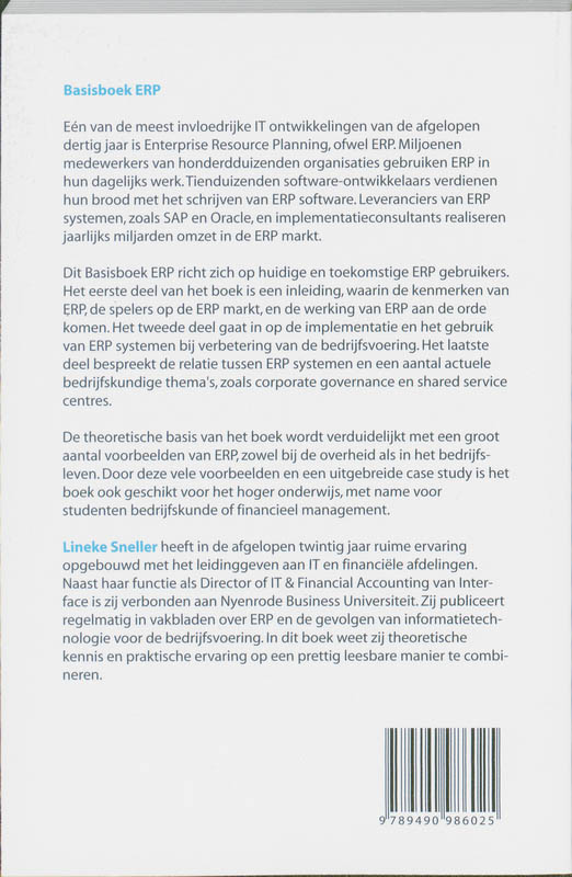 Achterkant van Basisboek ERP