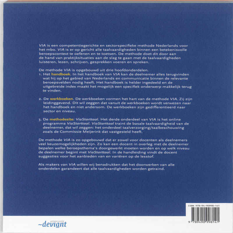 Achterkant van Werkboek