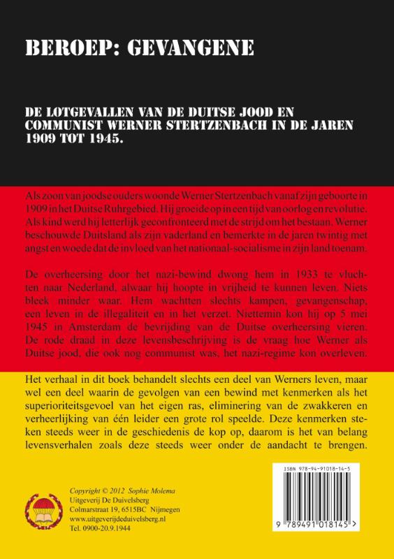 Achterkant van Beroep: gevangene