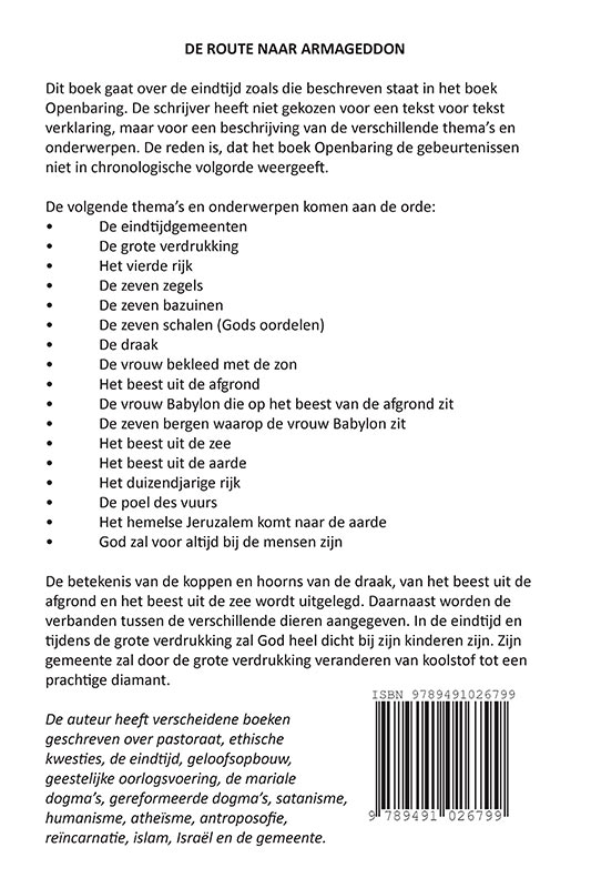 Achterkant van De route naar Armageddon!