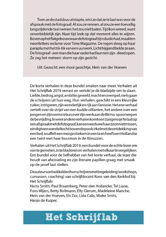 Achterkant van Verhalen uit Het Schrijflab 2019
