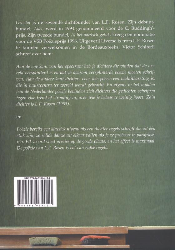 Achterkant van Les-stof