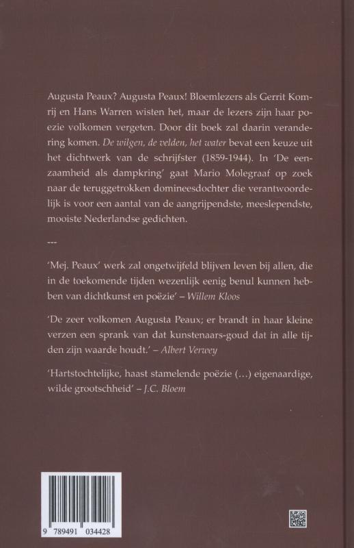 Achterkant van De wilgen, de velden, het water