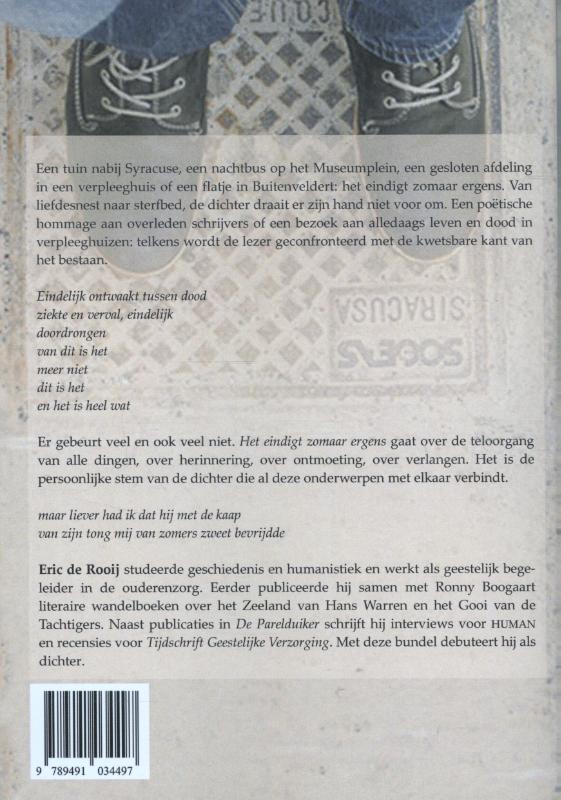 Achterkant van Het eindigt zomaar ergens