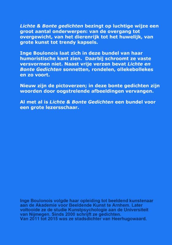 Achterkant van Lichte & bonte gedichten