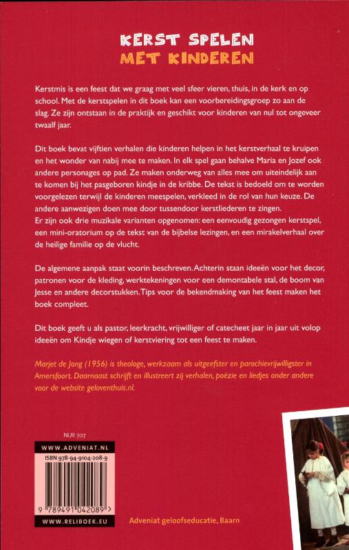 Achterkant van Kerst spelen met kinderen