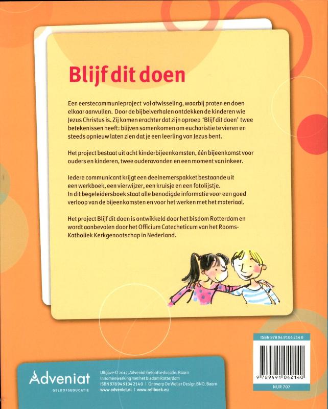 Achterkant van Blijf dit doen - begeleidersboek