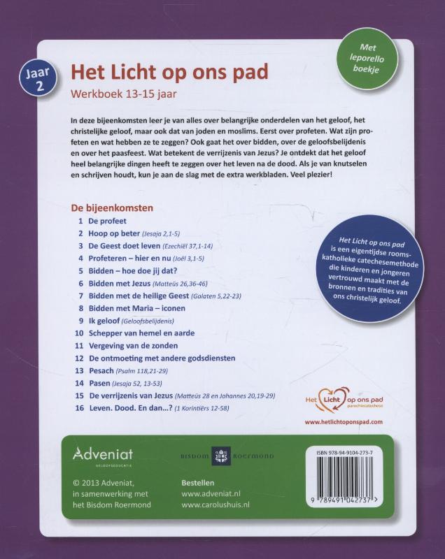 Achterkant van Werkboek 13-15 jaar