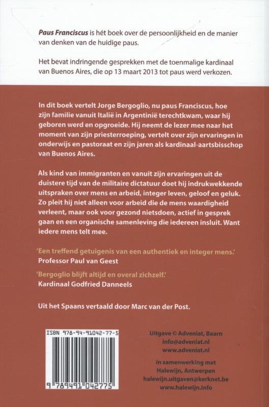 Achterkant van Paus Franciscus