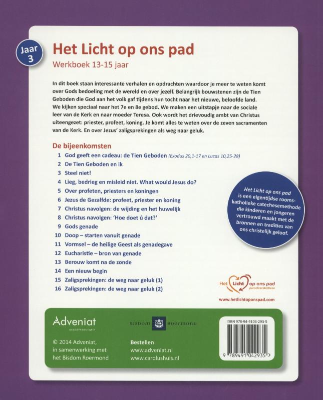 Achterkant van Werkboek 13-15 jarigen
