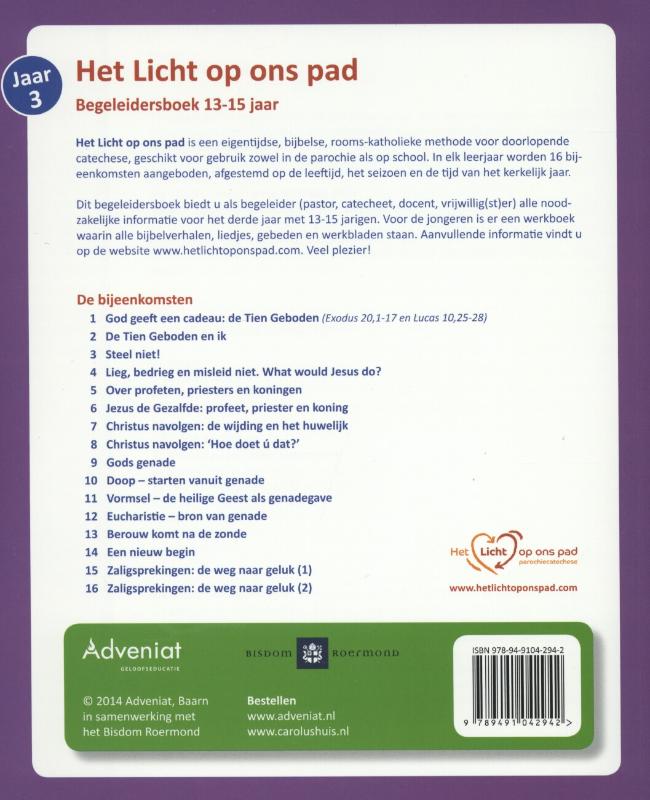Achterkant van Begeleidersboek 13-15 jarigen