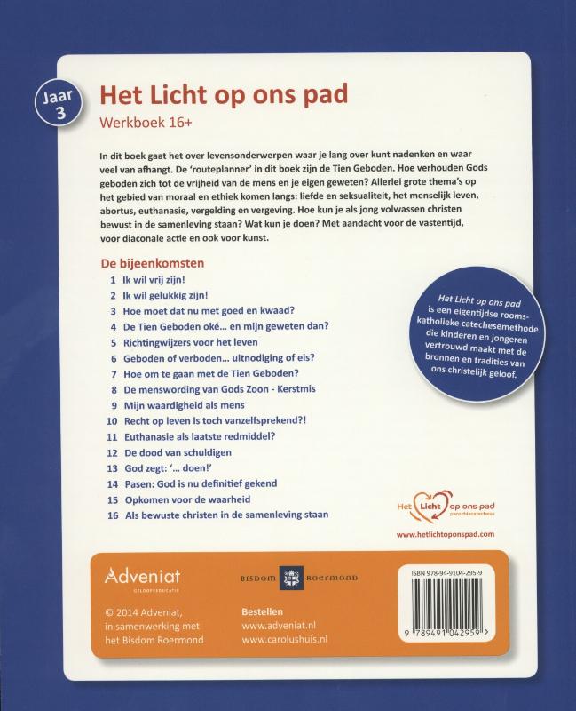 Achterkant van Werkboek 16 plus