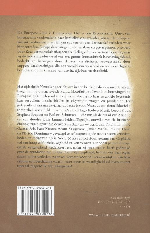 Achterkant van De terugkeer van Europa