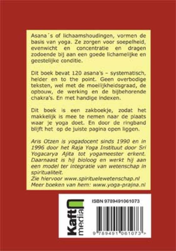 Achterkant van Zakboek yoga - asana's en chakra's