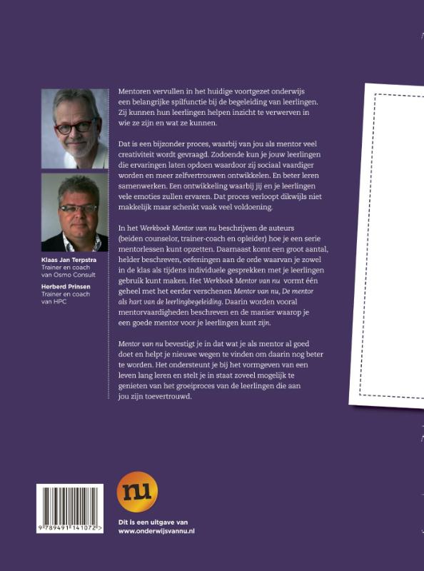 Achterkant van Werkboek mentor van nu