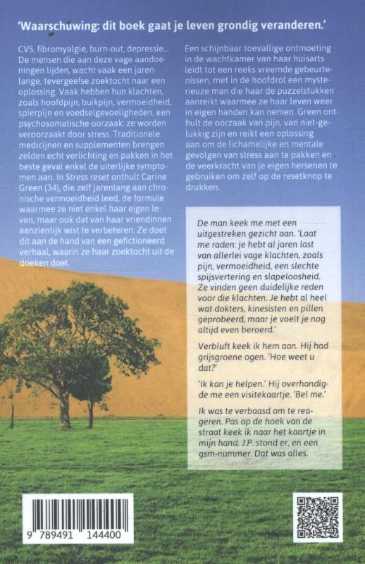 Achterkant van Stress reset