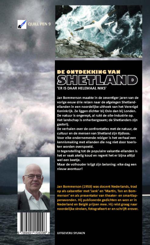 Achterkant van De ontdekking van Shetland