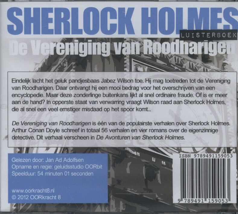 Achterkant van Sherlock Holmes De vereniging van roodharigen