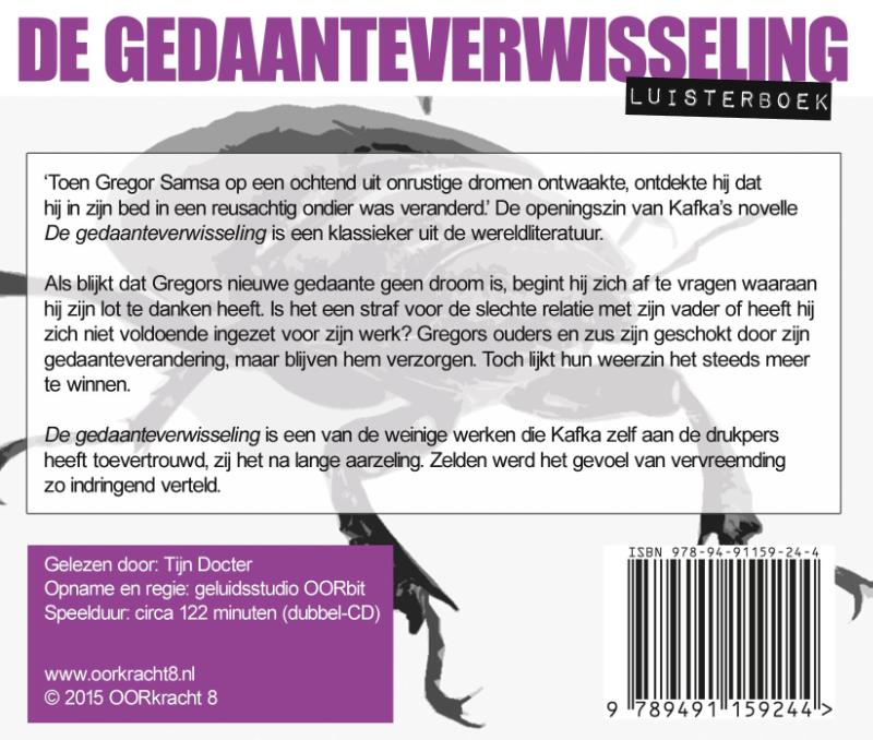 Achterkant van De gedaanteverwisseling