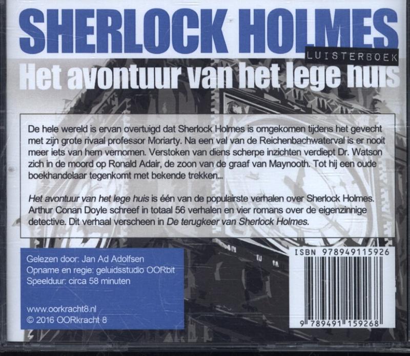 Achterkant van Het avontuur van het lege huis