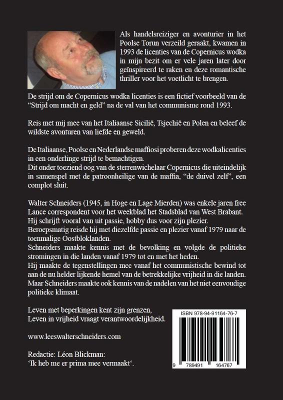 Achterkant van Hield Copernicus van wodka?