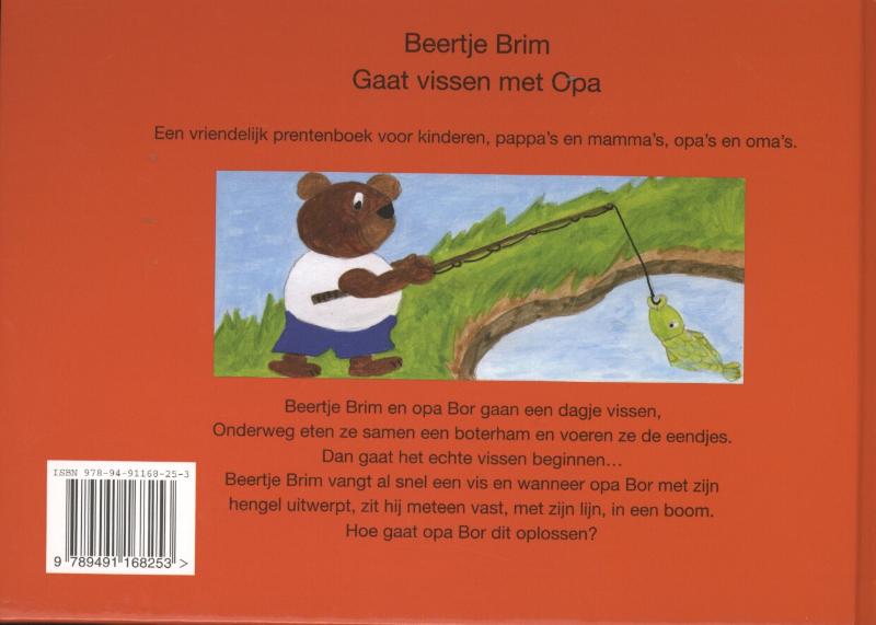 Achterkant van Beertje Brim gaat vissen met opa