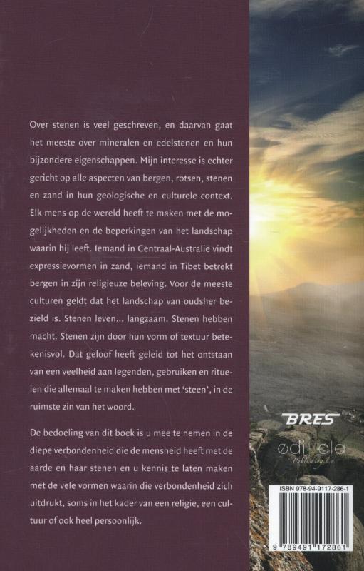 Achterkant van Bergen stenen, korrels zand