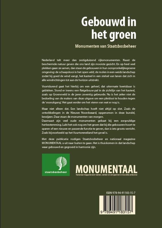 Achterkant van Gebouwd in het groen