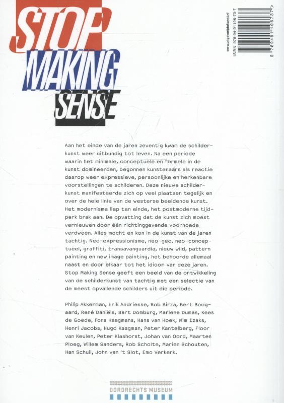 Achterkant van Stop making sense