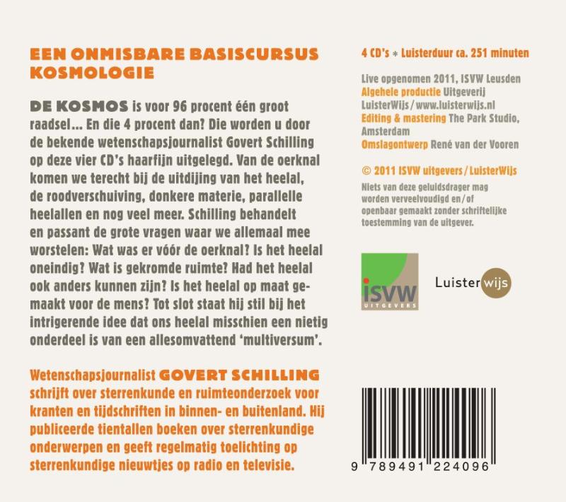 Achterkant van Basiscursus kosmologie