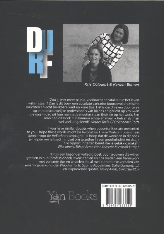 Achterkant van Durf