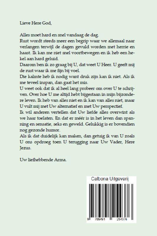 Achterkant van Over zijn voetsporen